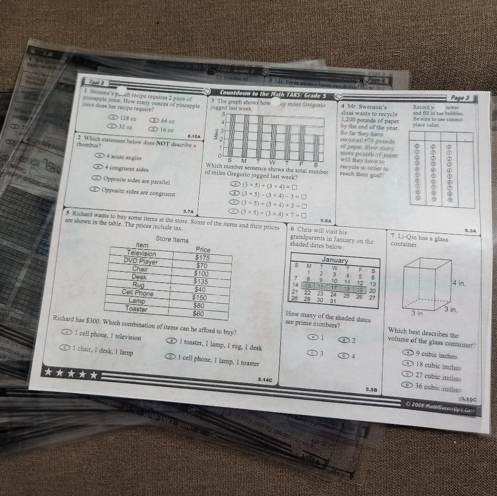 Math Projector Sheets - Picture 5 of 8